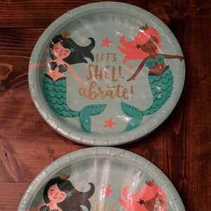 10 count mermaid party plates
